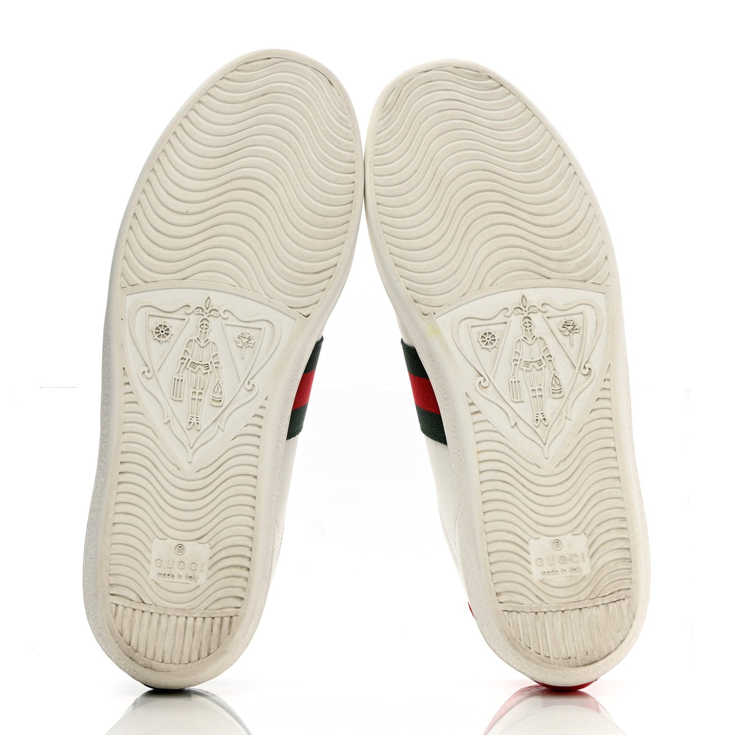 Calfskin Ayers Bee Embroidered Womens Ace Sneakers 38.5 White Green