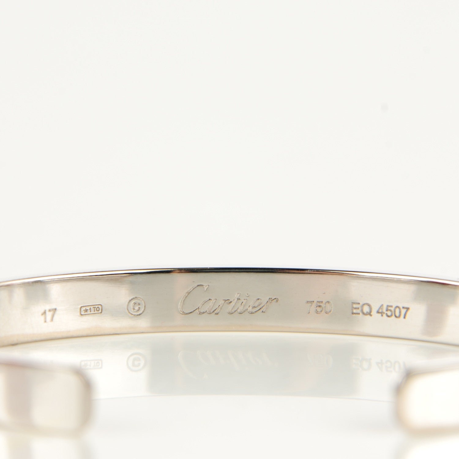 Cartier 18K White Gold LOVE Cuff Bracelet 17 4 of 5