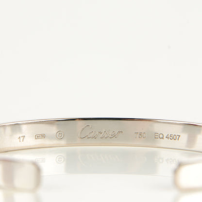Cartier 18K White Gold LOVE Cuff Bracelet 17 4 of 5