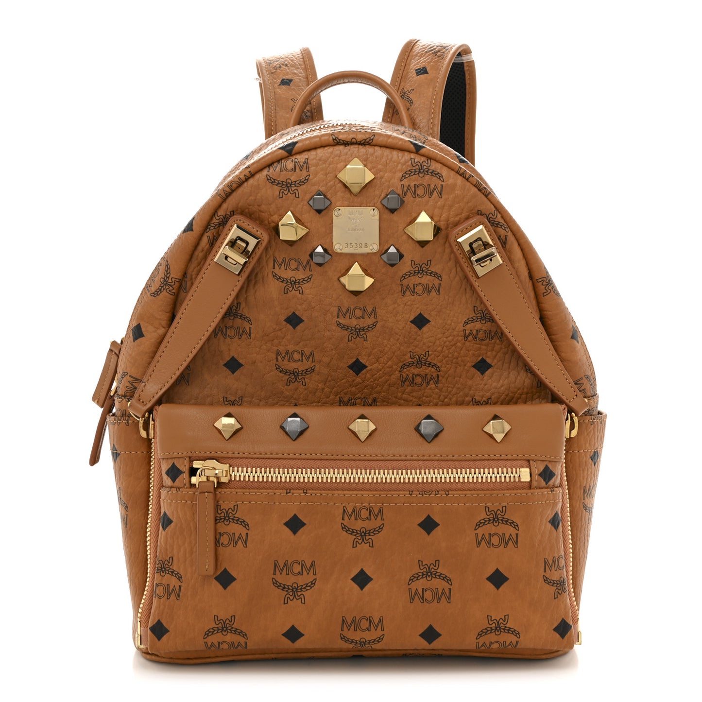 Visetos Studded Small Dual Stark Backpack Cognac