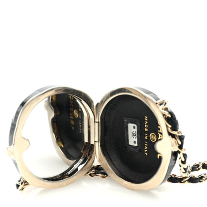 Chanel Resin Lambskin Camellia Clutch with Chain Black 5 of 10