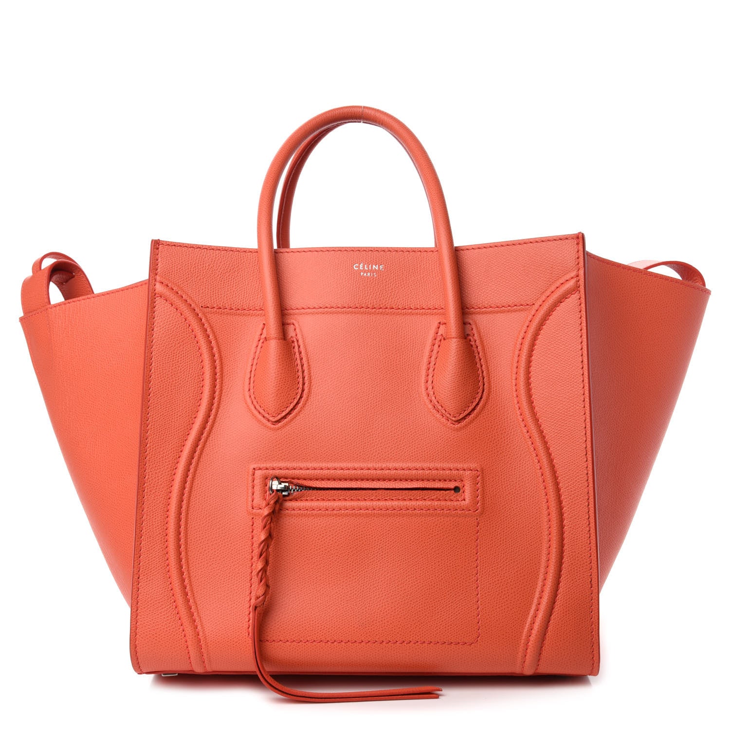 Celine Grained Calfskin Medium Phantom Luggage Coral 1 of 12