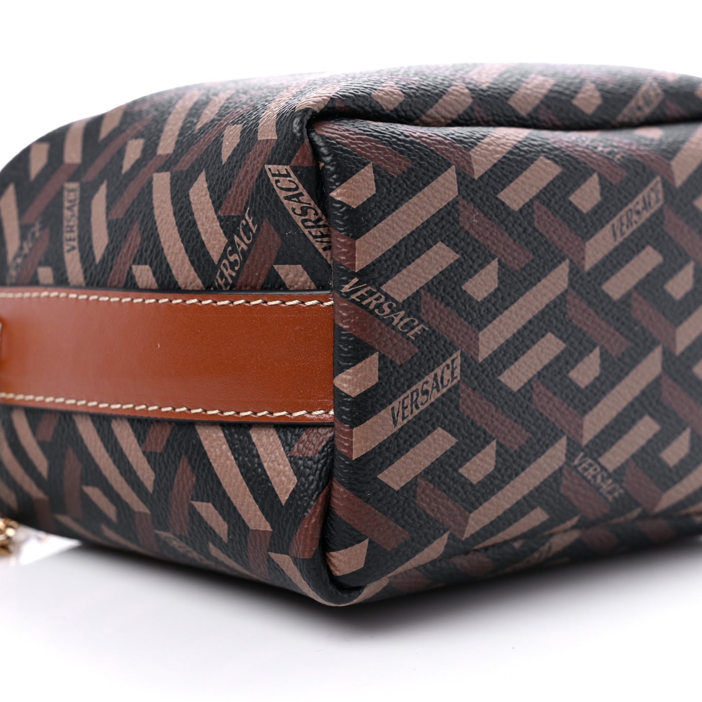 Coated Canvas La Greca Signature Mini Bag Black Carmel
