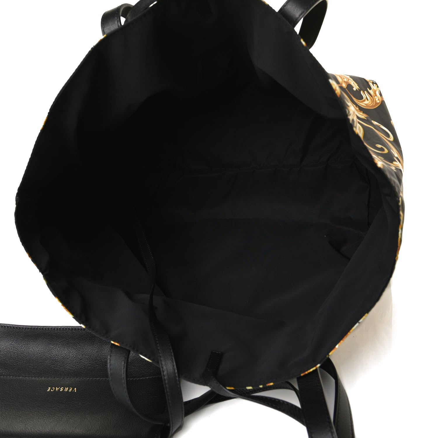 Versace Nylon Baroque Print Tote Black 8 of 16
