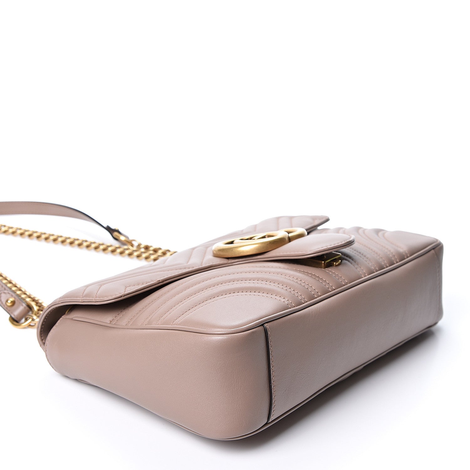 Gucci Calfskin Matelasse Medium GG Marmont Shoulder Bag Porcelain Rose 3 of 9