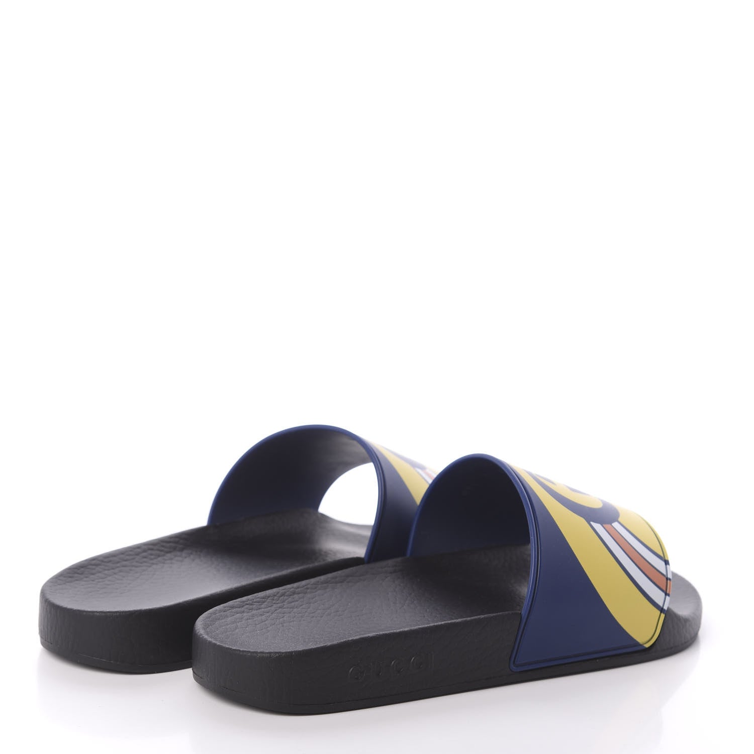 Gucci Rubber GG Rainbow Mens Pursuit Pool Slide Sandals 6 Electric Blue Multicolor 4 of 6
