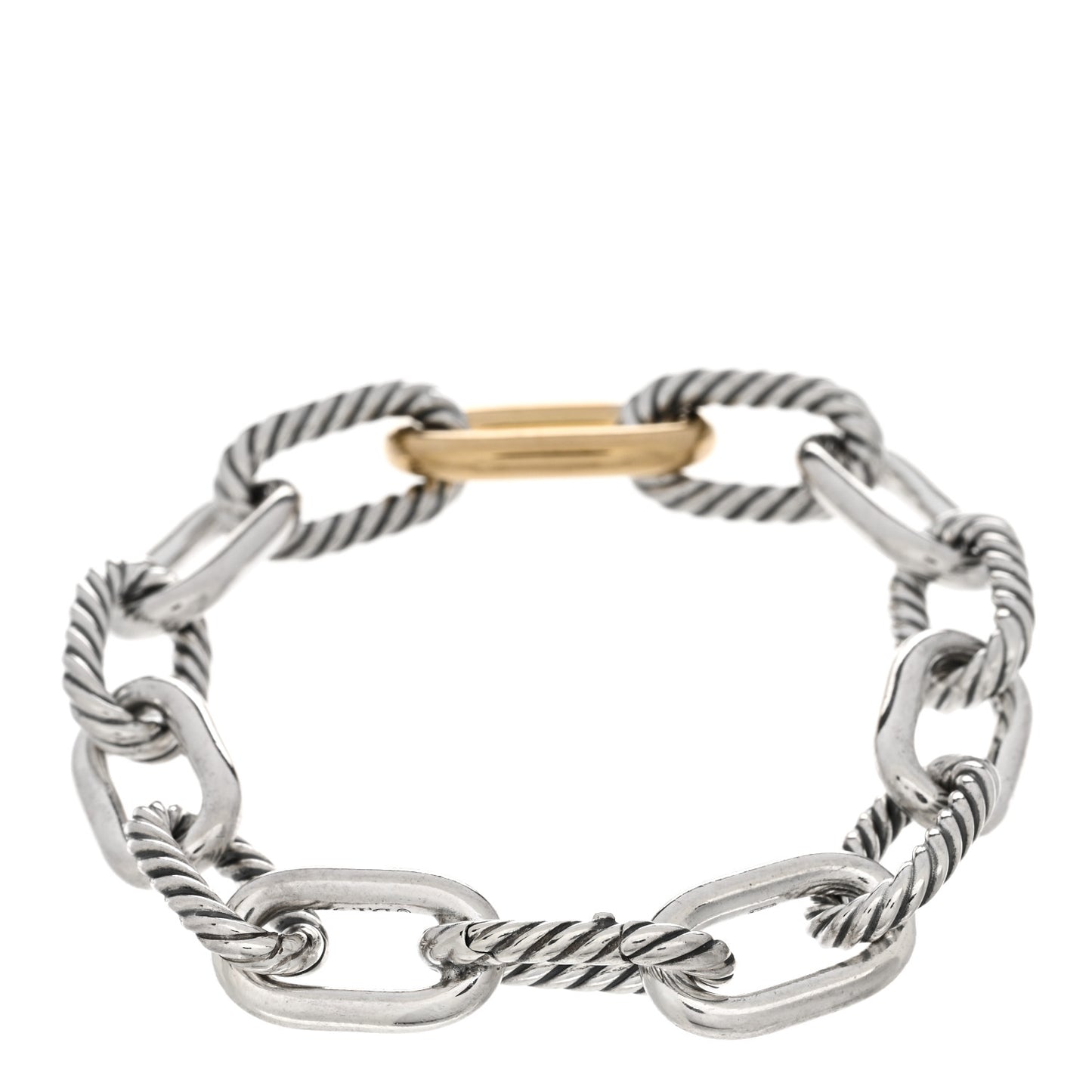 Sterling Silver 18K Yellow Gold 11mm Madison Chain Bracelet