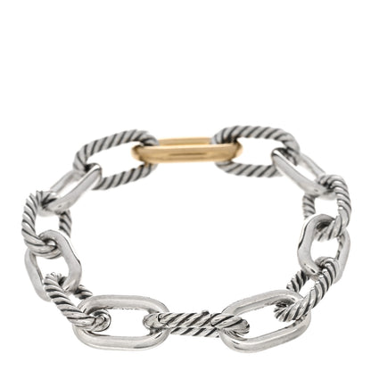 David Yurman Sterling Silver 18K Yellow Gold 11mm Madison Chain Bracelet 2 of 3