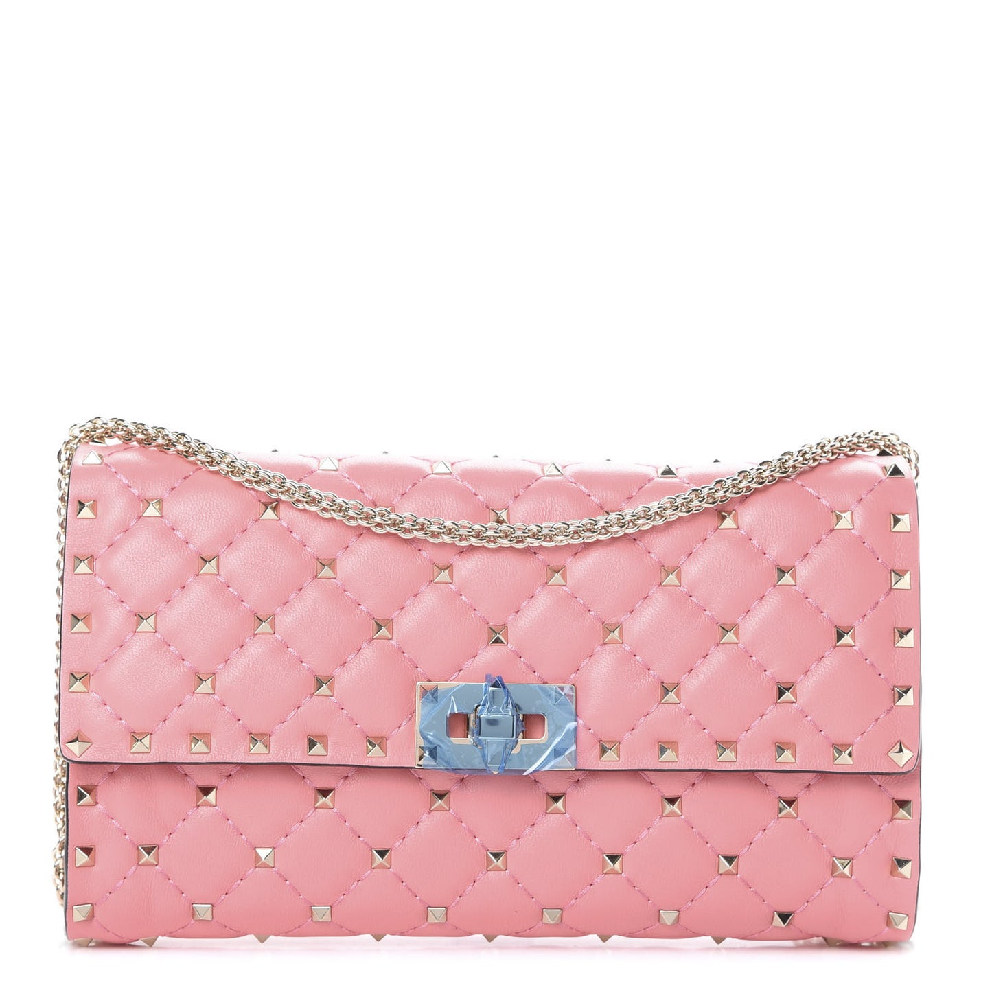 Nappa Rockstud Spike Wallet On Chain Paradise Rose
