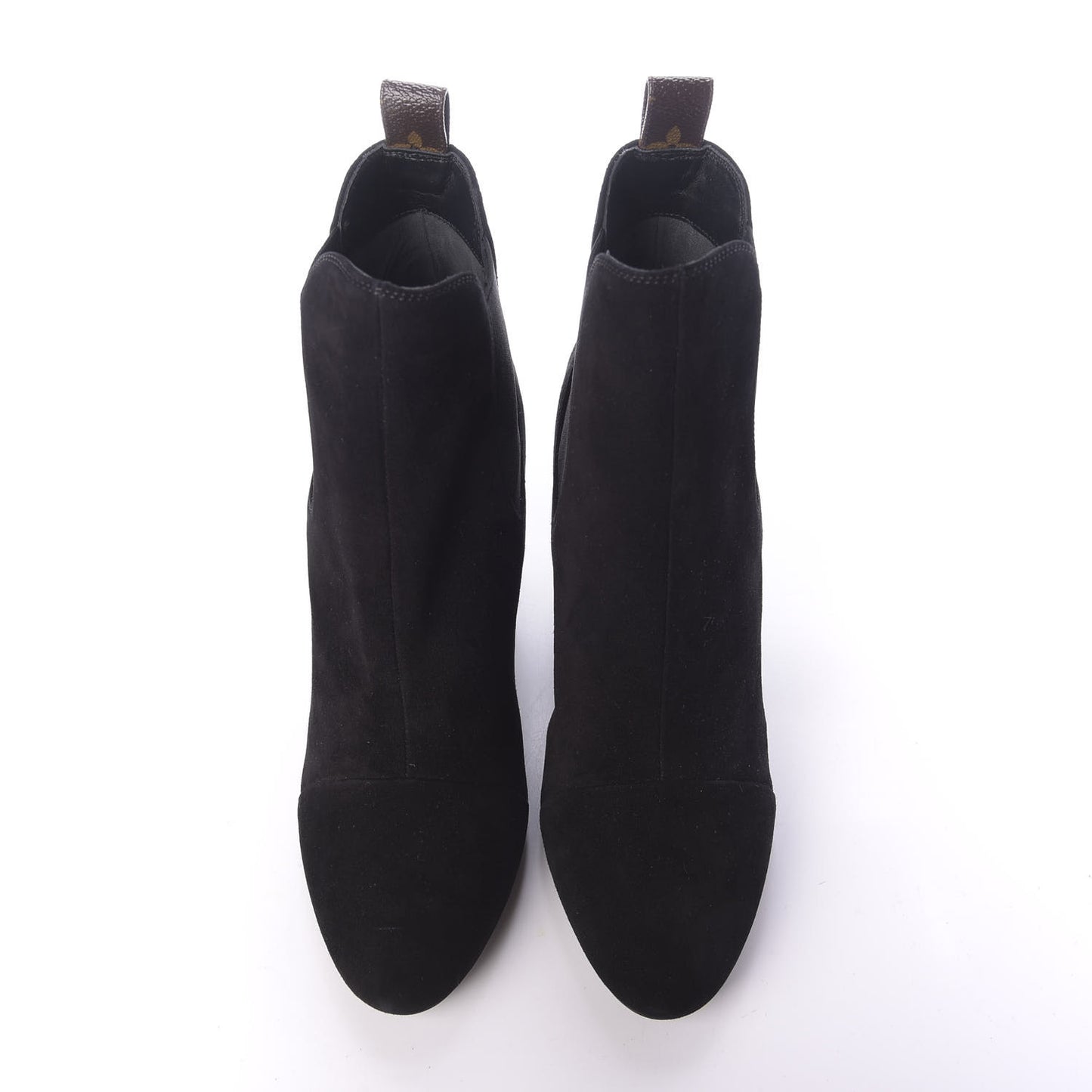 Suede Monogram Uniformes Cap Toe Chelsea 80mm Ankle Boots 41 Black