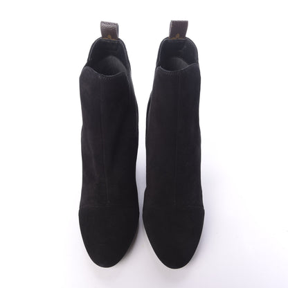 Louis Vuitton Suede Monogram Uniformes Cap Toe Chelsea 80mm Ankle Boots 41 Black 6 of 11
