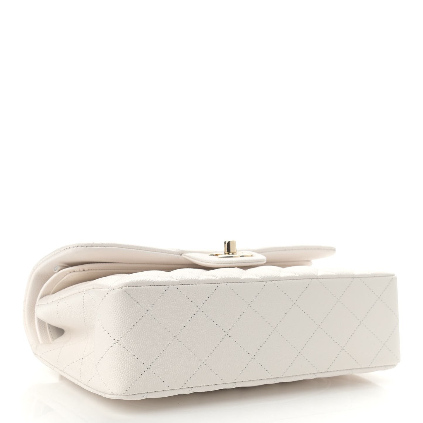 Caviar Quilted Small Double Flap White