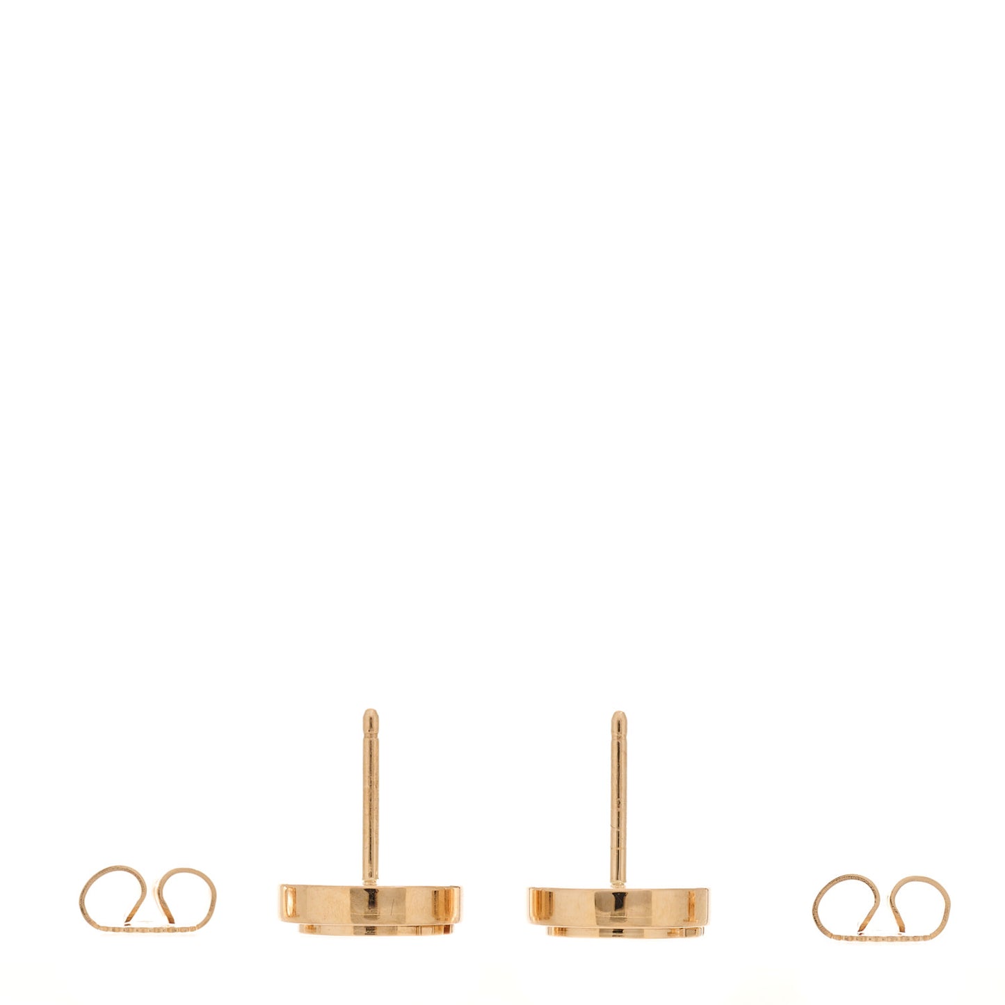 18K Rose Gold Mother of Pearl T Circle Earrings
