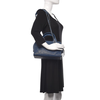 Chanel Caviar Quilted Deauville Bowling Bag Blue 2 of 9