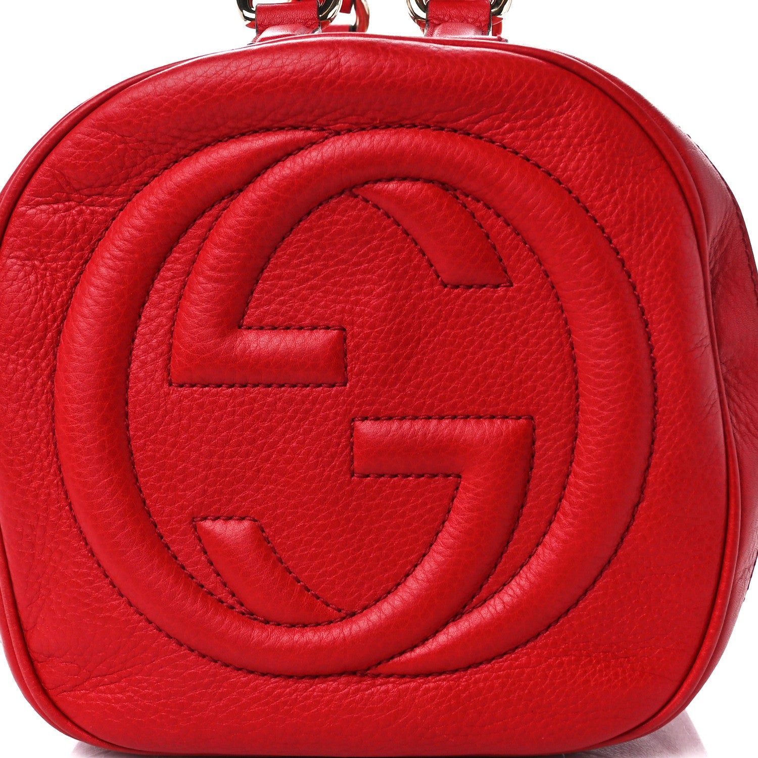 Gucci Pebbled Calfskin Medium Soho Boston Red 9 of 14
