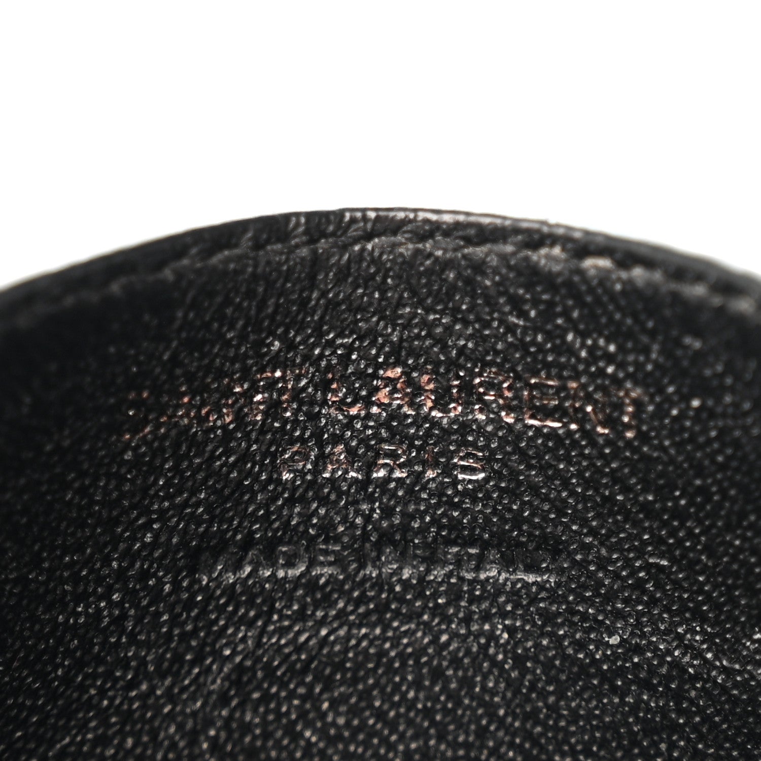 Saint Laurent Calfskin Crocodile Embossed Monogram Credit Card Case Black 6 of 10