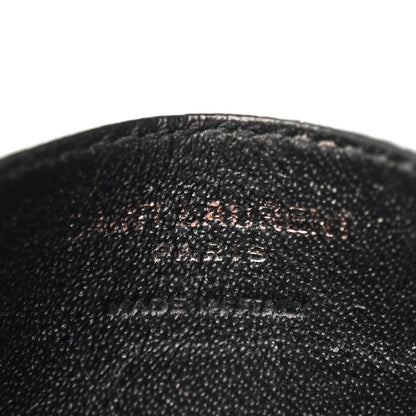 Saint Laurent Calfskin Crocodile Embossed Monogram Credit Card Case Black 6 of 10