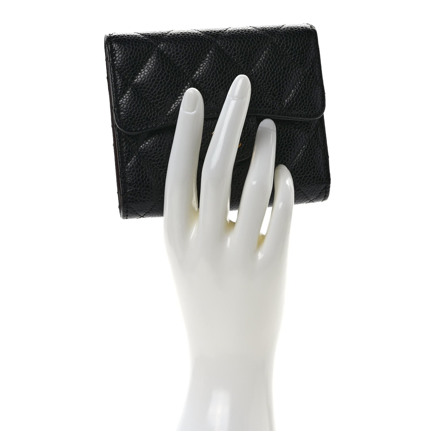 Chanel Caviar Quilted Compact Flap Wallet Black 2 of 7