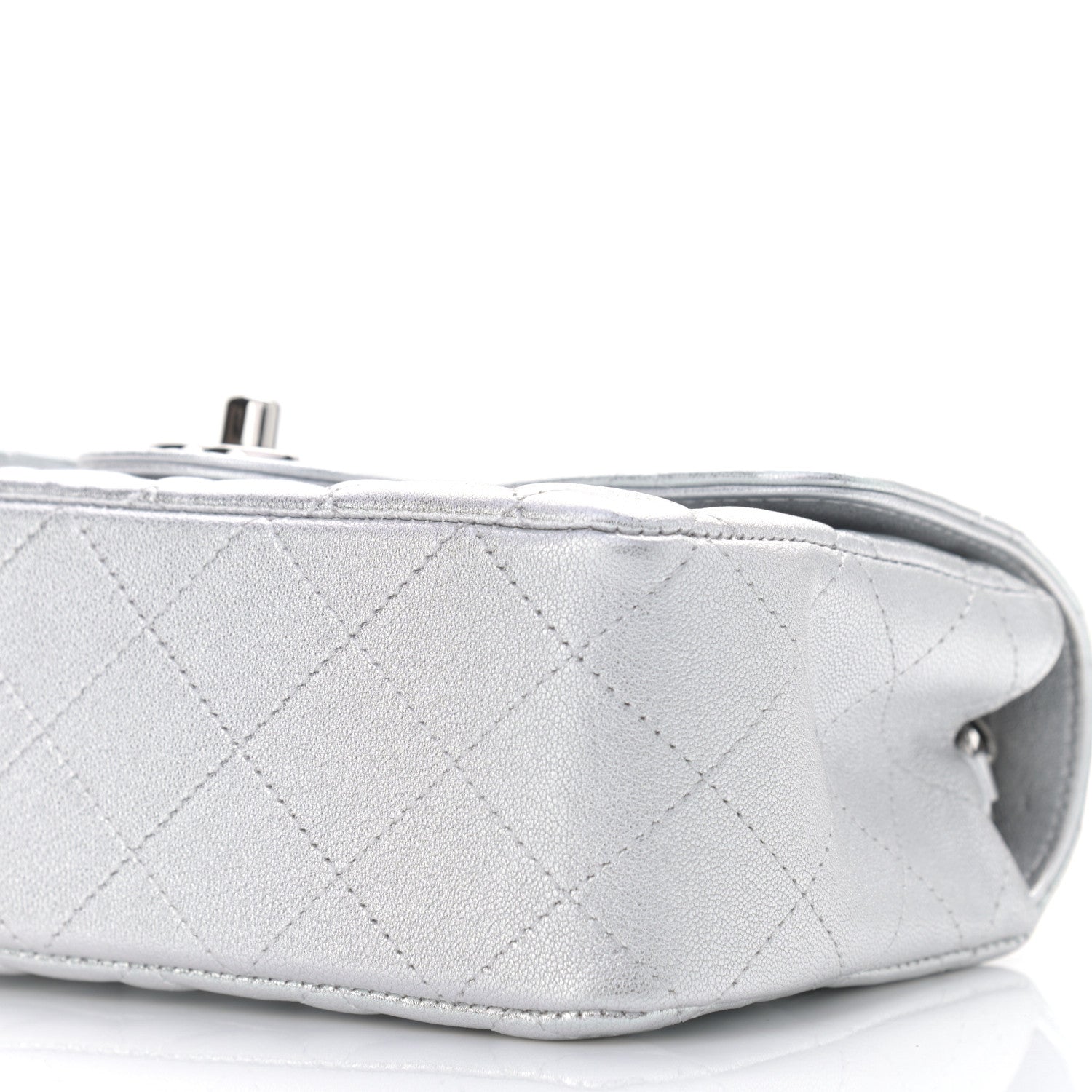 Chanel Metallic Lambskin Quilted Mini Rectangular Flap Silver 10 of 11