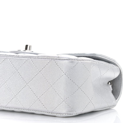 Chanel Metallic Lambskin Quilted Mini Rectangular Flap Silver 10 of 11
