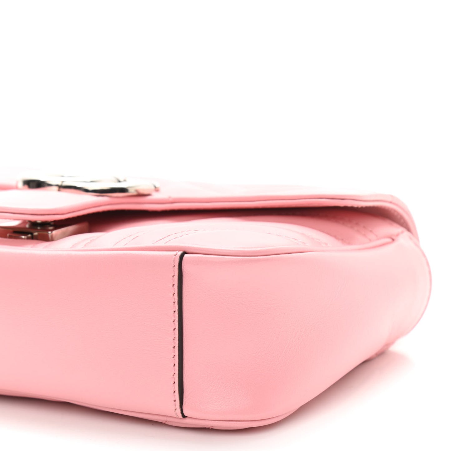 Calfskin Matelasse Mini GG Marmont Shoulder Bag Wild Rose
