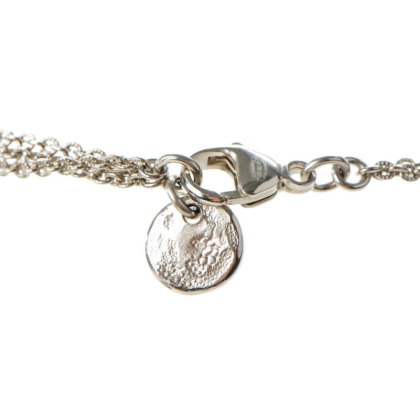 Crystal CC Pendant Necklace Silver