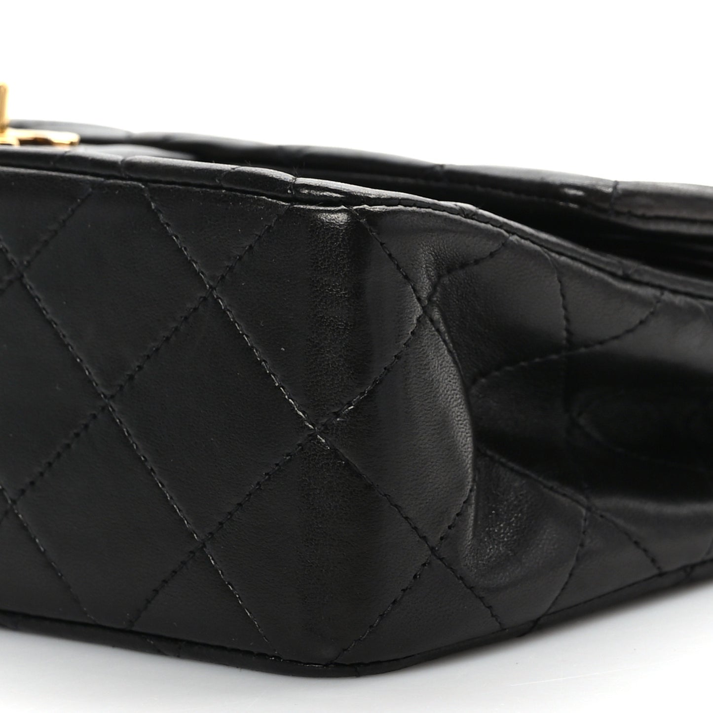 Lambskin Quilted Small Double Flap Black
