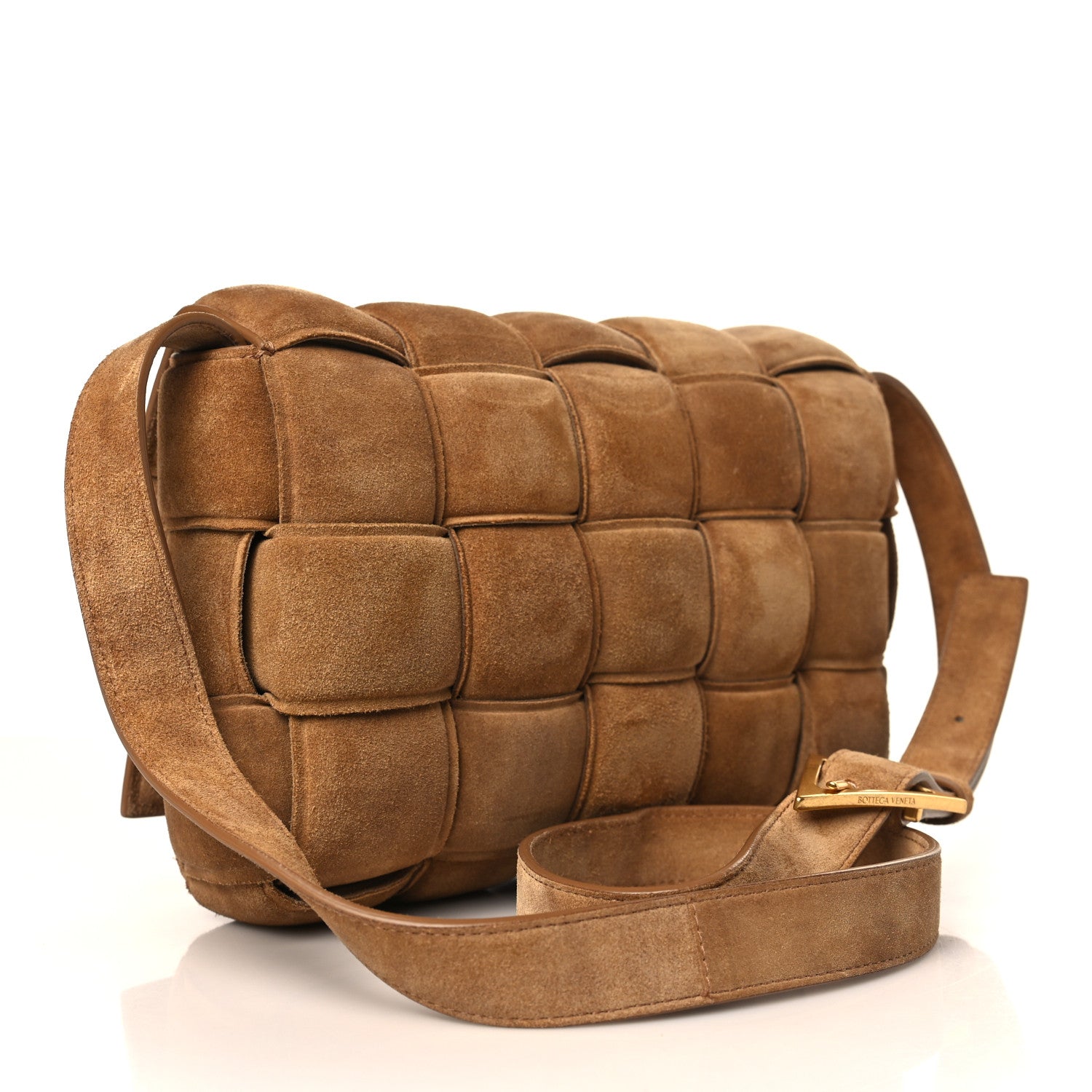 Bottega Veneta Suede Maxi Intrecciato Padded Cassette Crossbody Bag Taupe 3 of 9