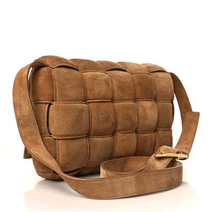 Bottega Veneta Suede Maxi Intrecciato Padded Cassette Crossbody Bag Taupe 3 of 9