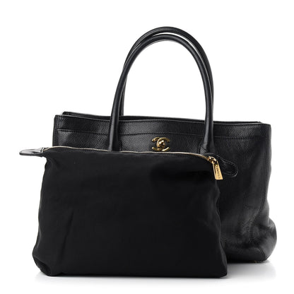 Chanel Calfskin Cerf Executive Shopper Tote Black 3 of 12
