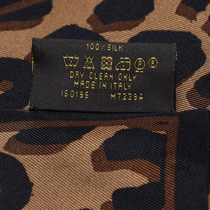 Louis Vuitton Silk Leopard Bandeau Scarf Marron 5 of 5