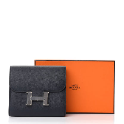 Hermes Epsom Constance Short Wallet Bleu Indigo Rose Pourpre 7 of 7