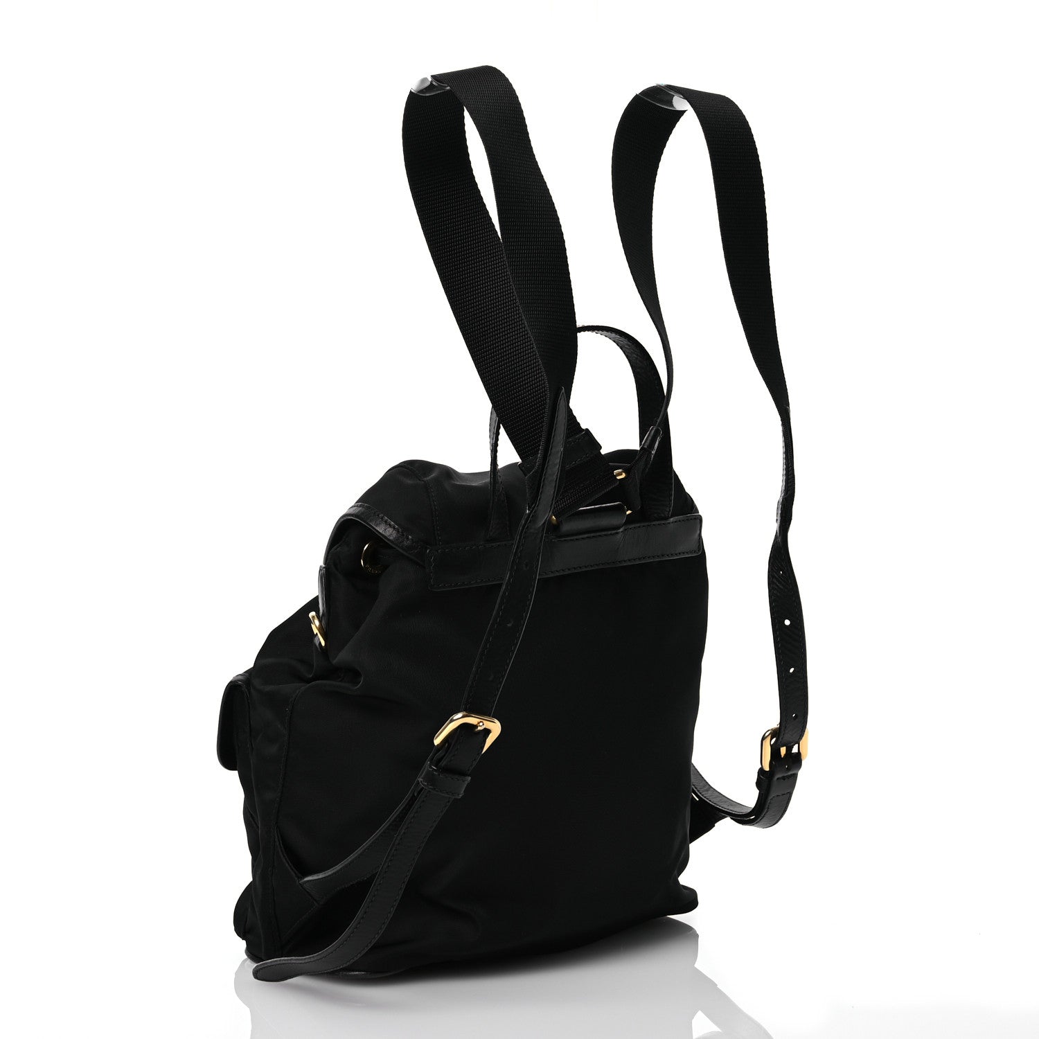 Prada Tessuto Nylon Soft Calfskin Backpack Black 1559031