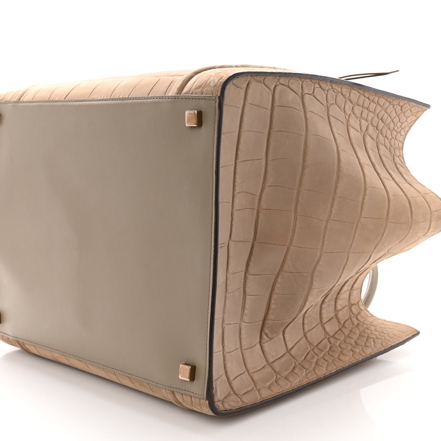 Celine Crocodile Embossed Nubuck Phantom Luggage Beige 9 of 12