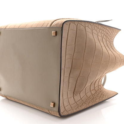 Celine Crocodile Embossed Nubuck Phantom Luggage Beige 9 of 12
