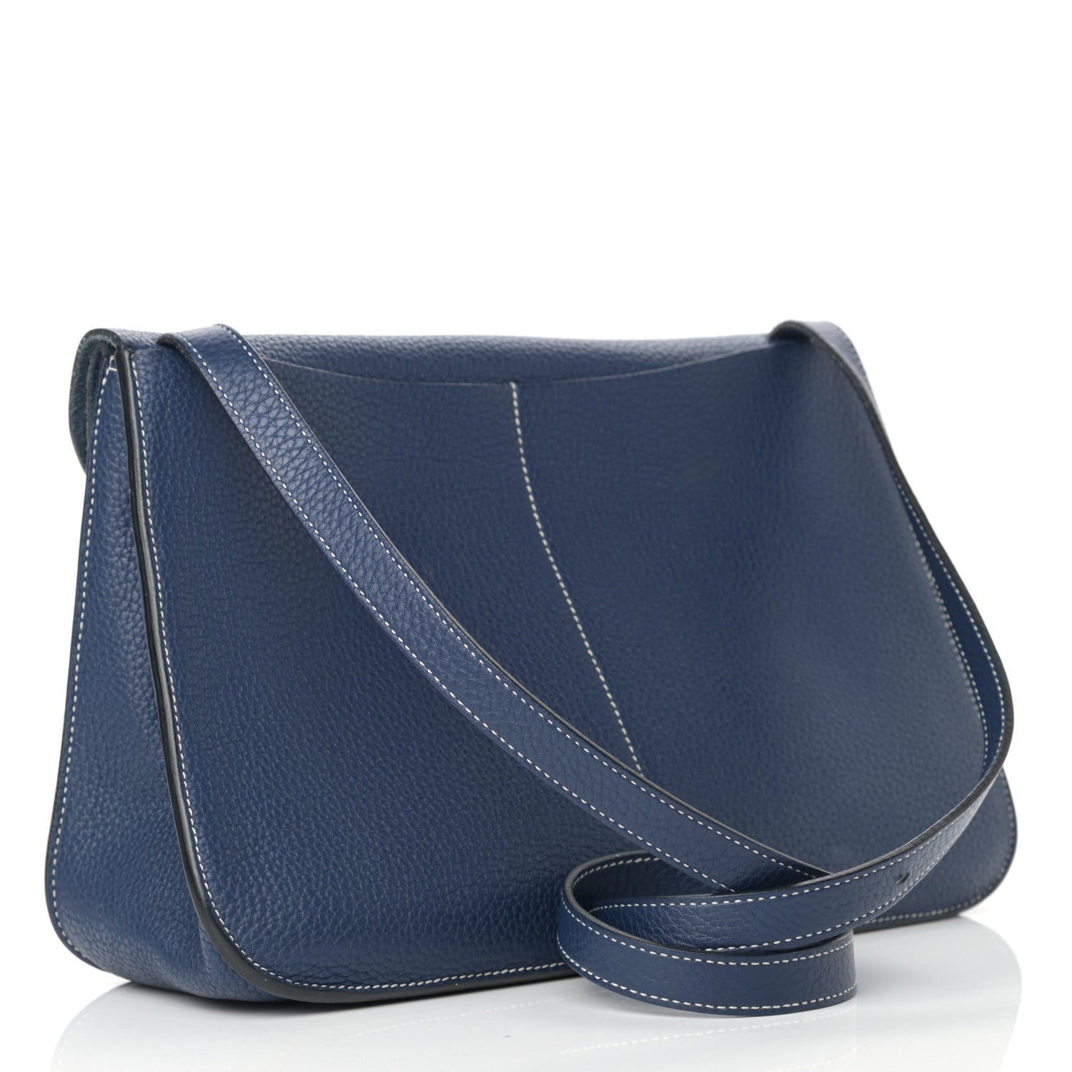 Hermes Taurillon Clemence Halzan 31 GM Bleu Saphir 3 of 16