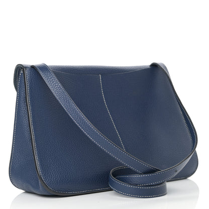Hermes Taurillon Clemence Halzan 31 GM Bleu Saphir 3 of 16
