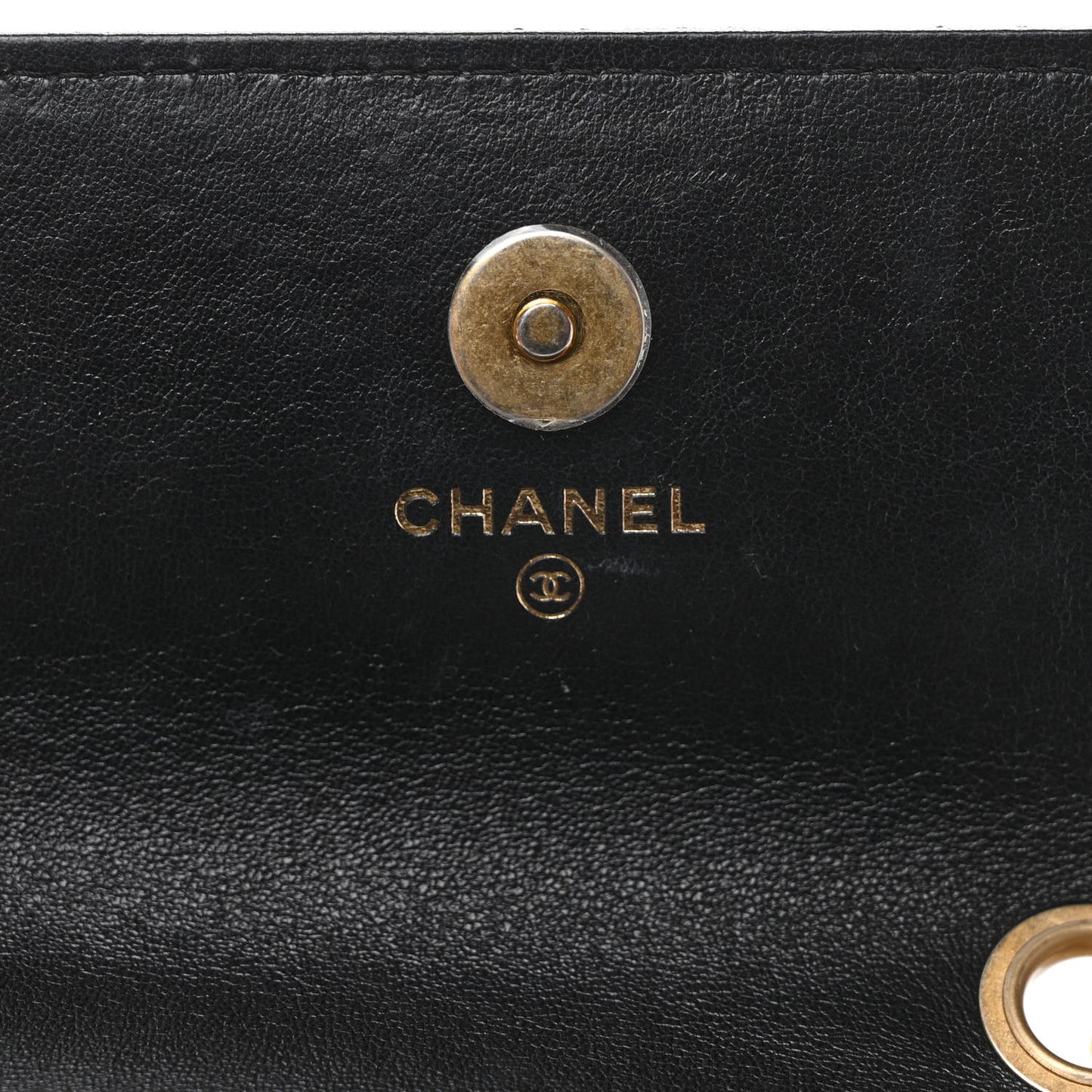 Lambskin Quilted Dynasty Flap Phone Holder With Chain Black