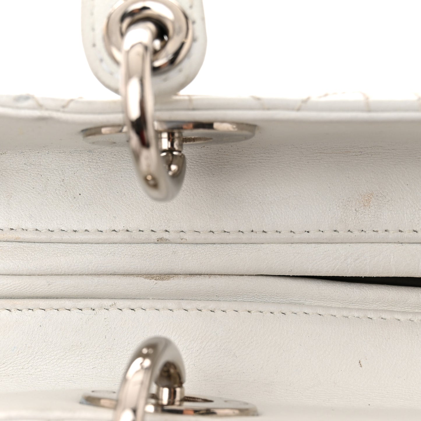 Lambskin Cannage Medium Lady Dior White