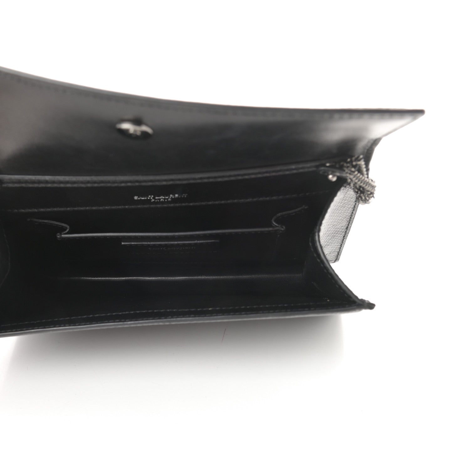 Saint Laurent Calfskin Lizard Embossed Small Pochette Black 5 of 11