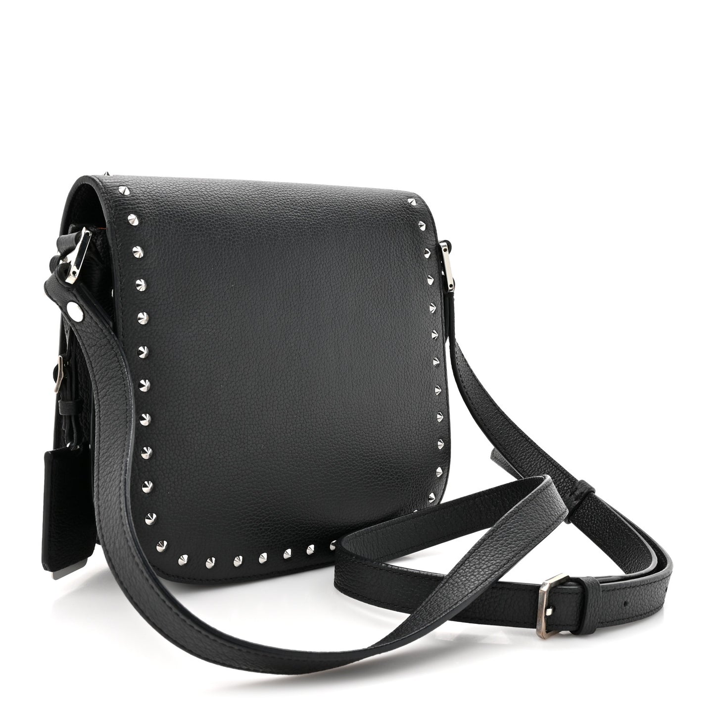 Calfskin Patricia Studded Crossbody Bag Black