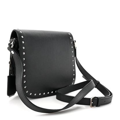 MCM Calfskin Patricia Studded Crossbody Bag Black 3 of 11