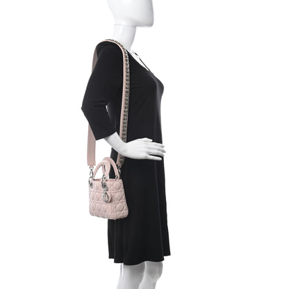Christian Dior Lambskin Cannage Mini Lady Dior Crystal Strap Rose Poudre 2 of 12