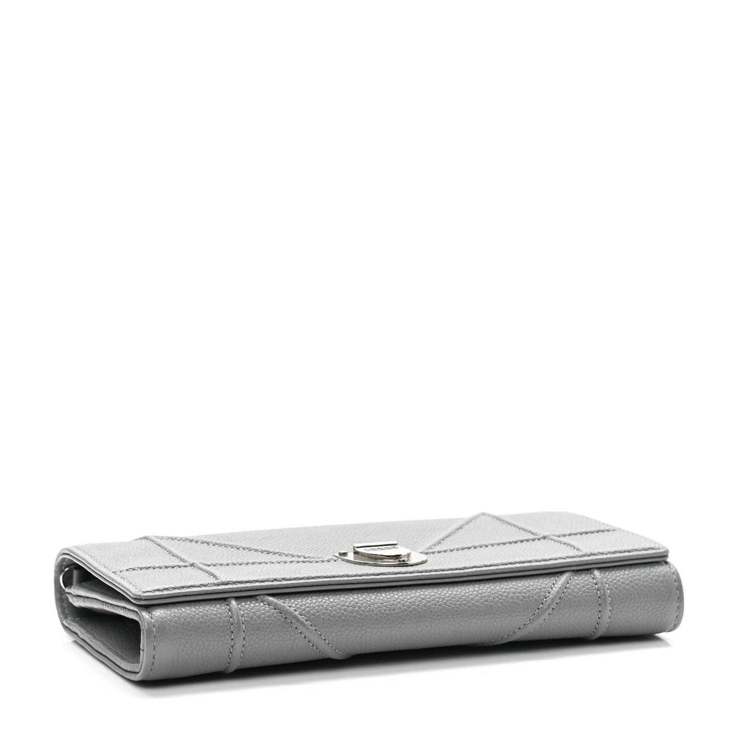 Grained Calfskin Diorama Croisiere Chain Wallet Gris