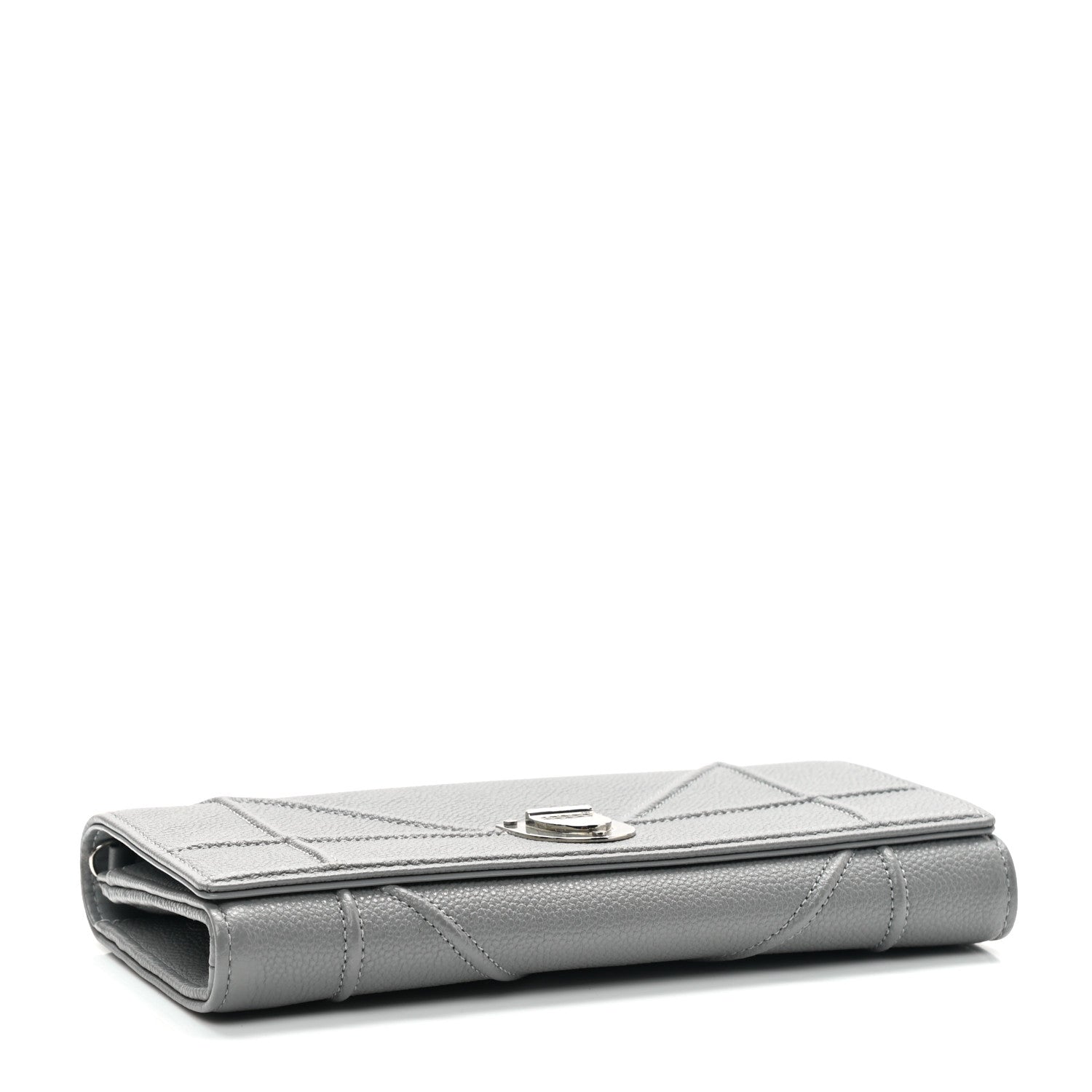Christian Dior Grained Calfskin Diorama Croisiere Chain Wallet Gris 5 of 9