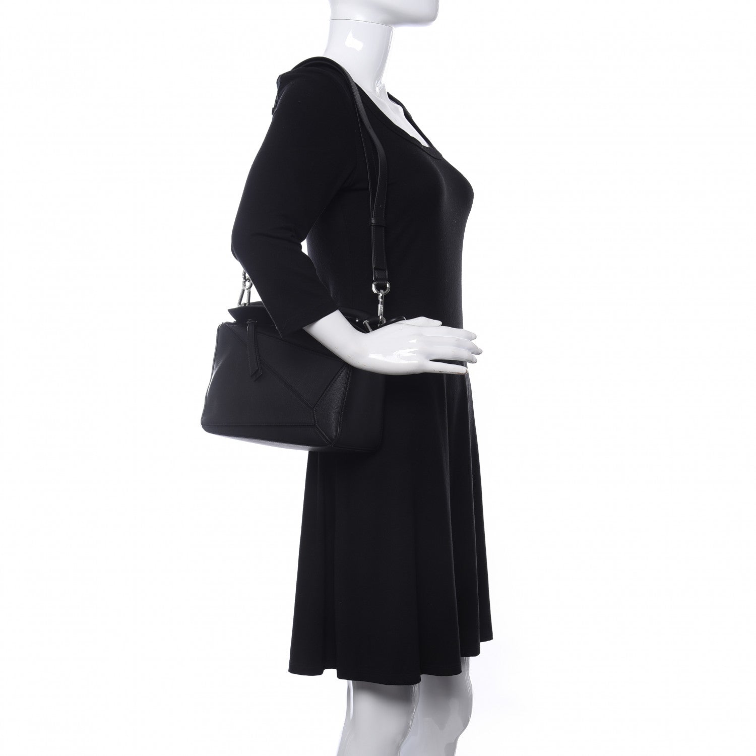 Loewe Calfskin Small Puzzle Bag Black 2 of 9