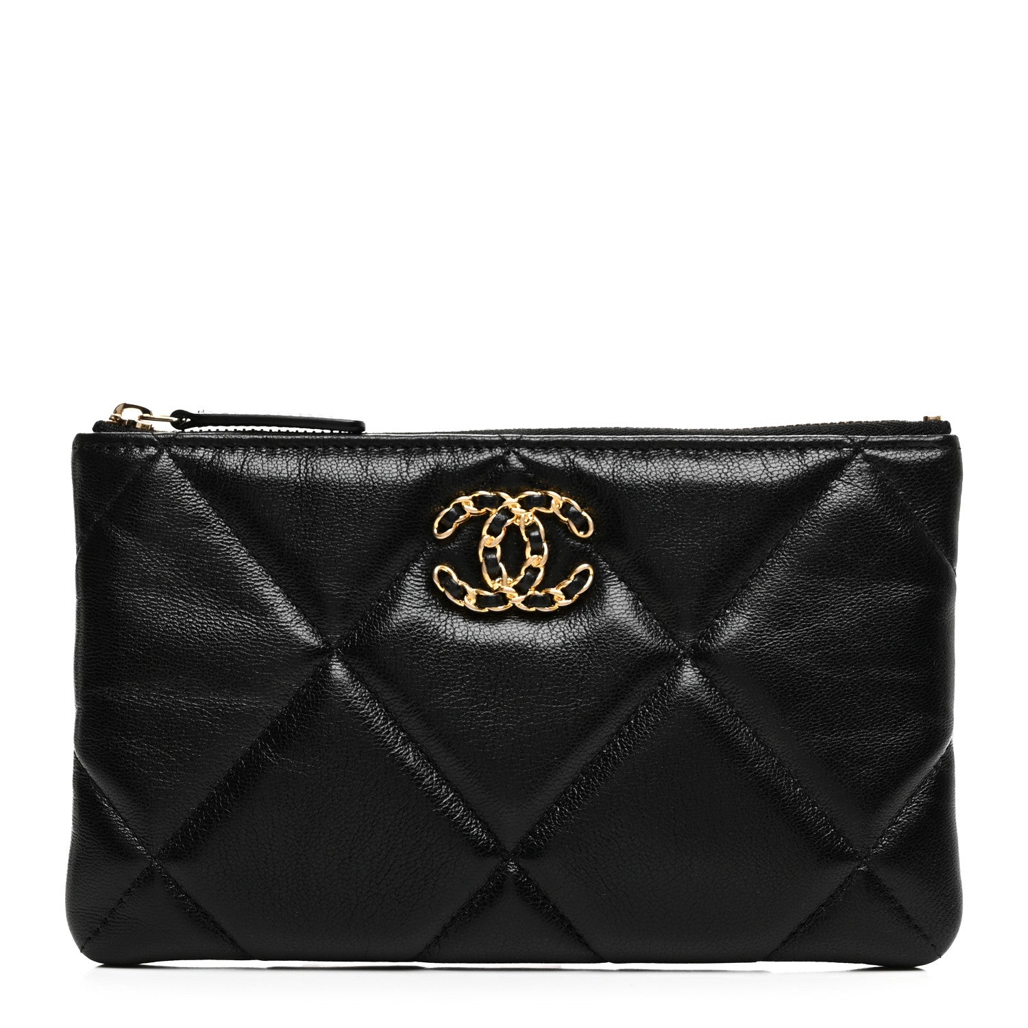 Chanel Goatskin Quilted Chanel 19 Cosmetic Case Black 1 of 11