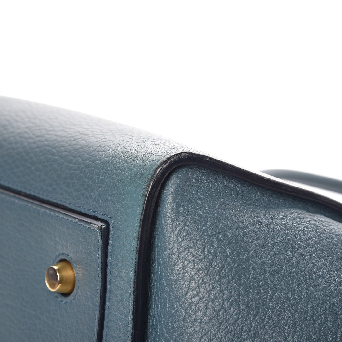 Grained Calfskin Small Tie Knot Tote Denim
