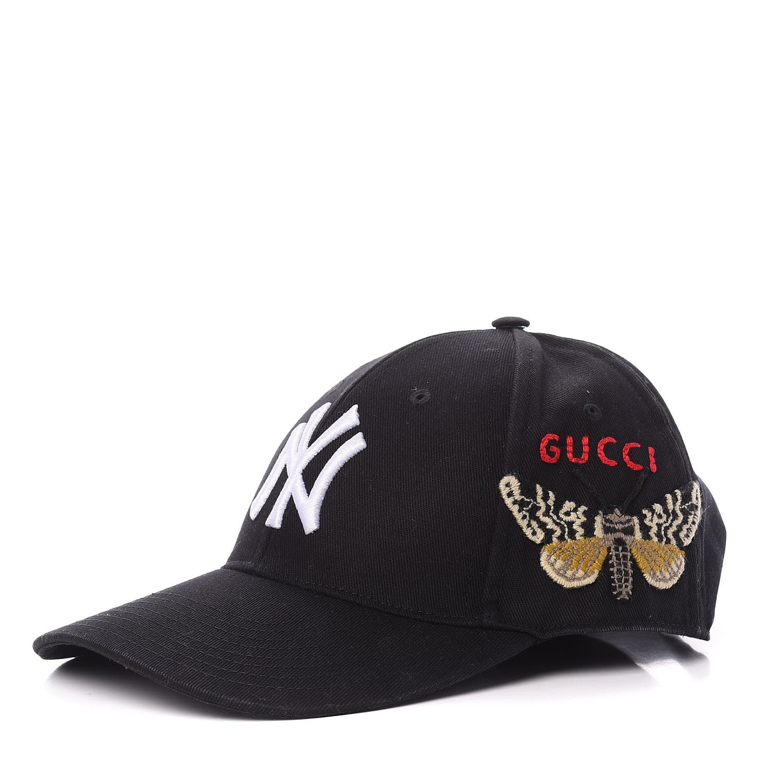 Gucci X MLB Cotton NY Yankees Baseball Hat 57-61 Black 1 of 7