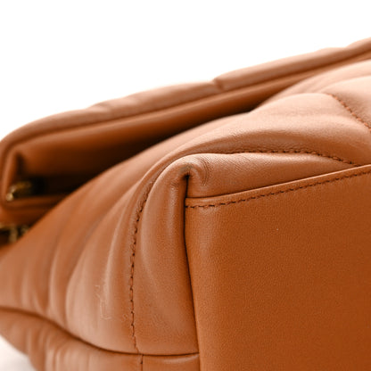 Saint Laurent Lambskin Quilted Small Loulou Puffer Monogram Chain Satchel Dark Honey 9 of 16